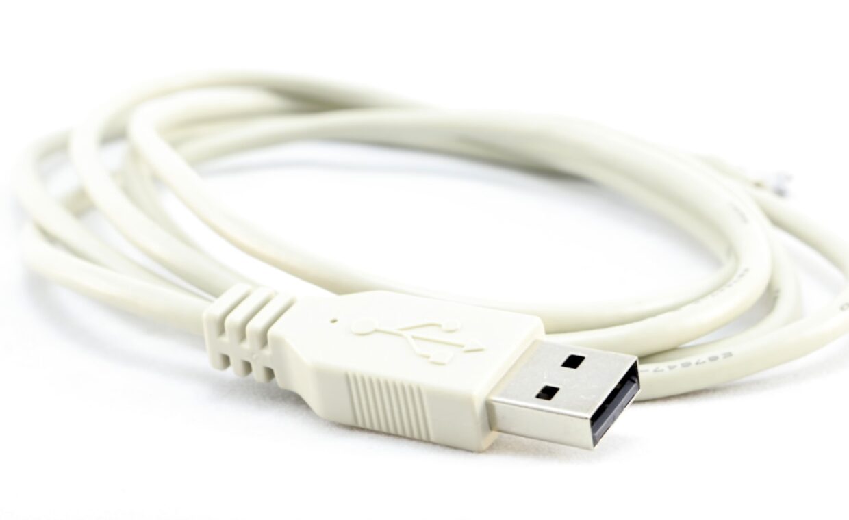 External drive cables, photographed for a technology article.