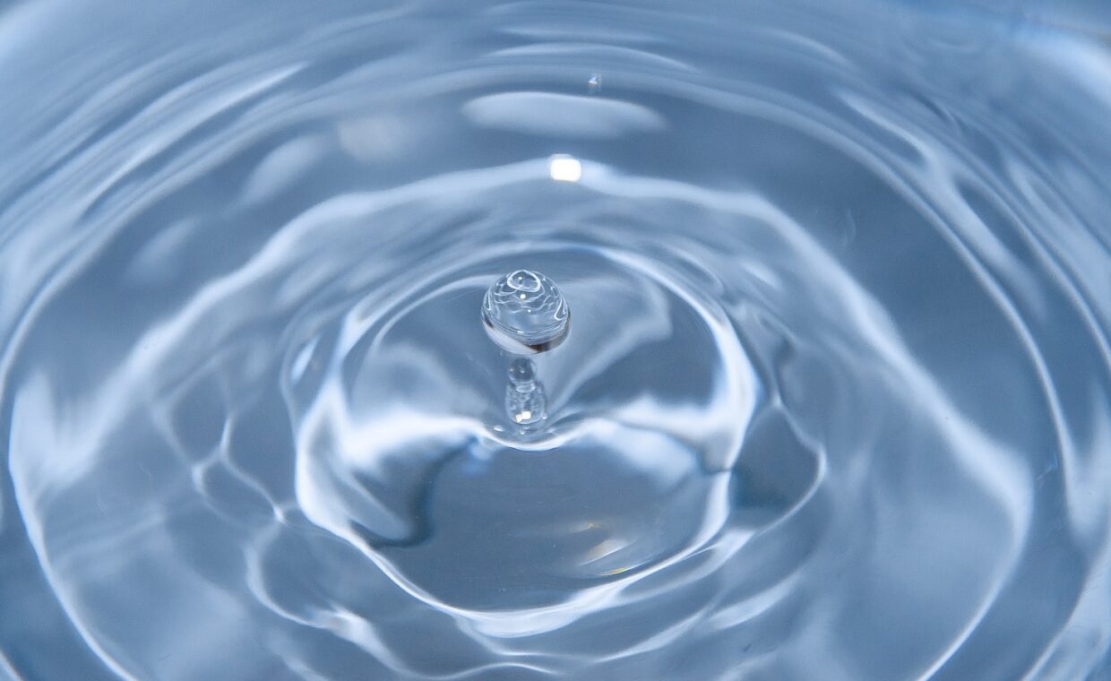 Water droplets device, photographed for a technology article.