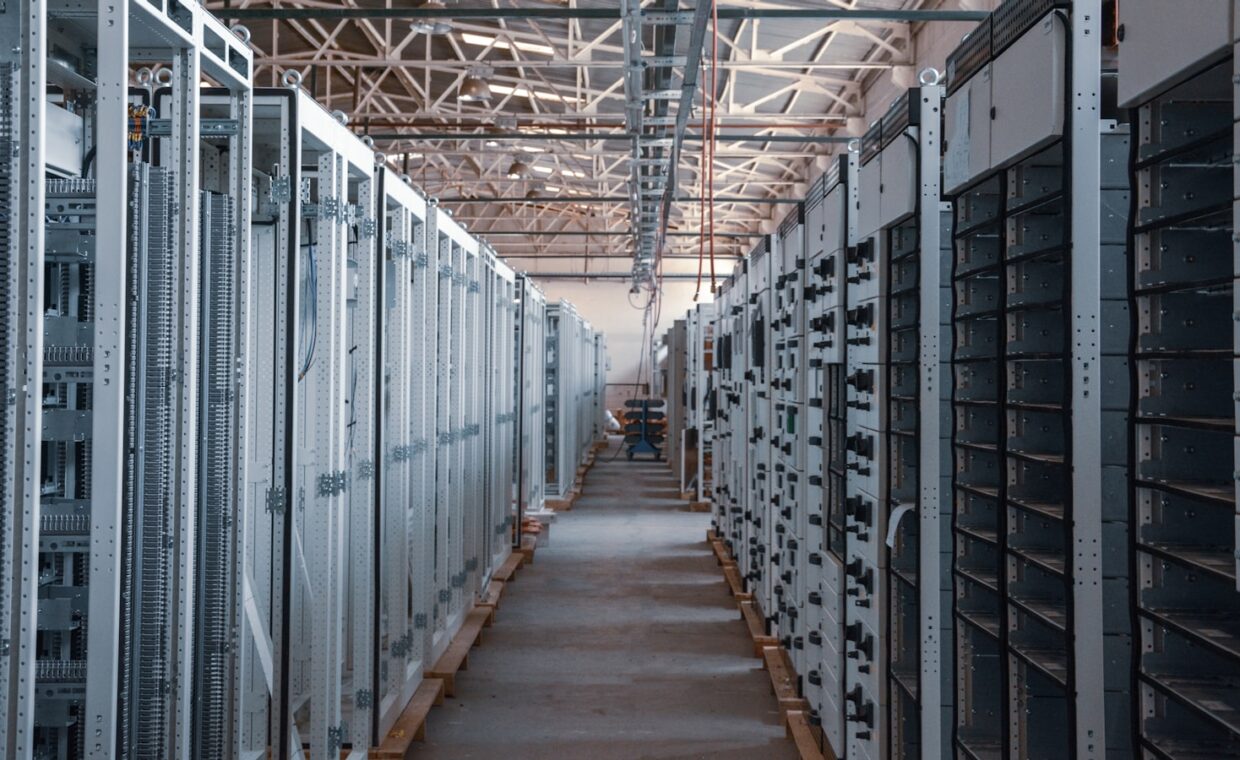 Server rack drives, photographed for a technology article.