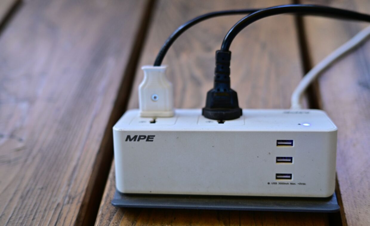 Powerline adapter socket, photographed for a technology article.
