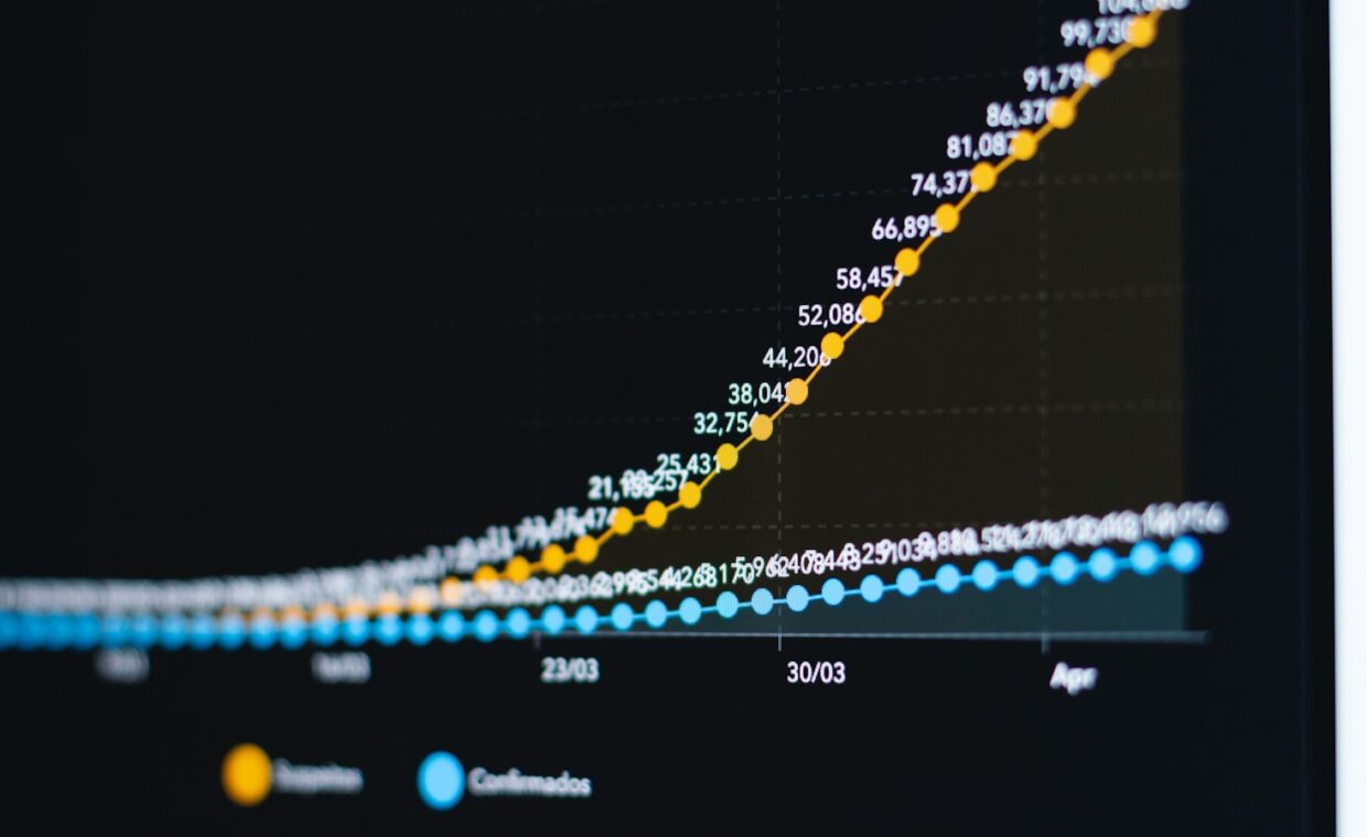 Cpu monitoring graph, photographed for a technology article.
