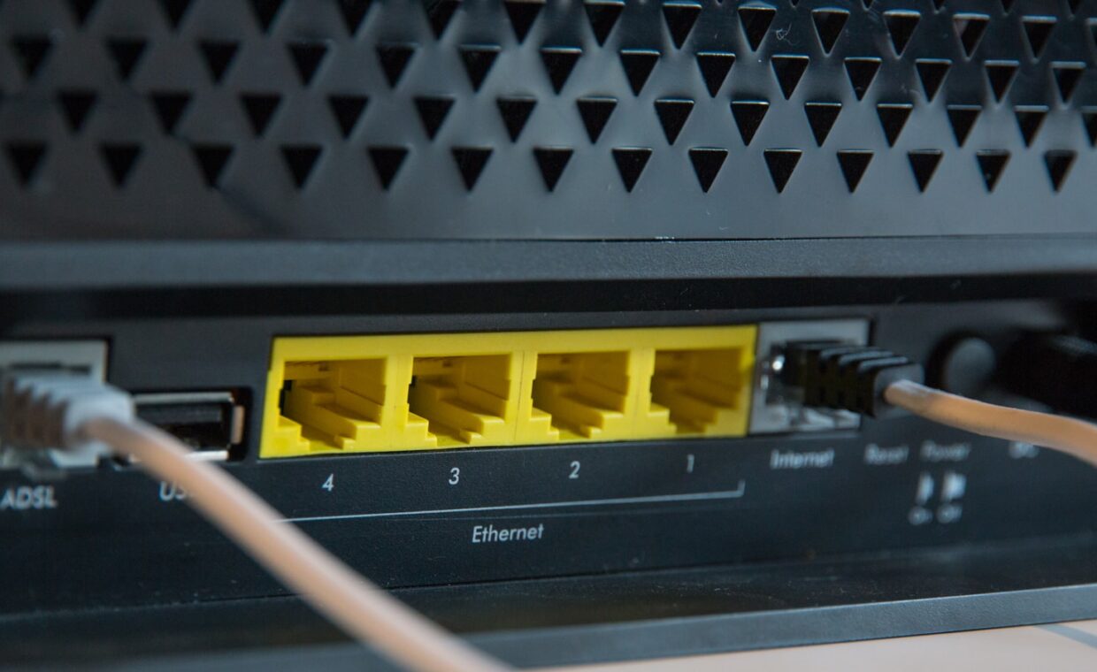 Router port settings, photographed for a technology article.