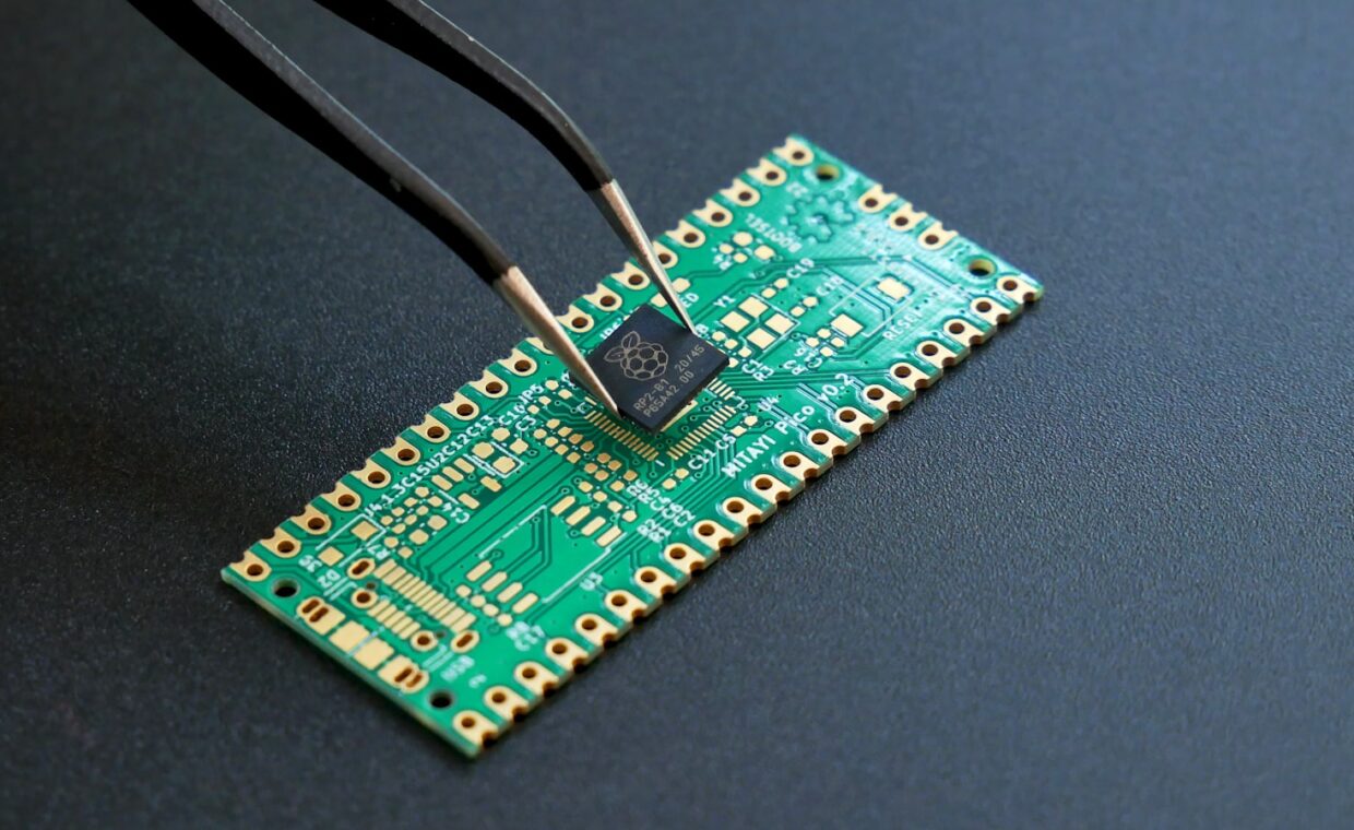 Video encoding chip, photographed for a technology article.