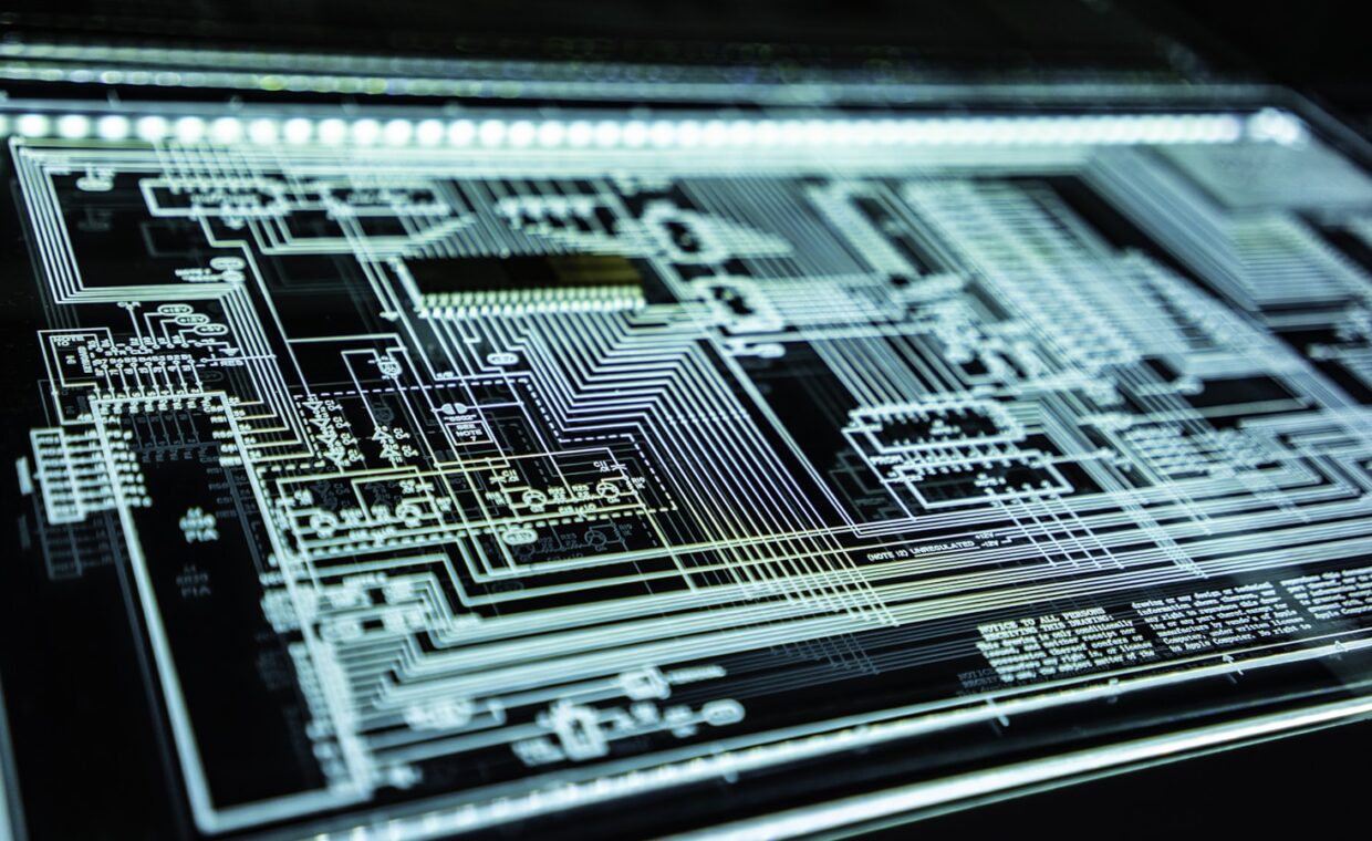 Security chip motherboard, photographed for a technology article.