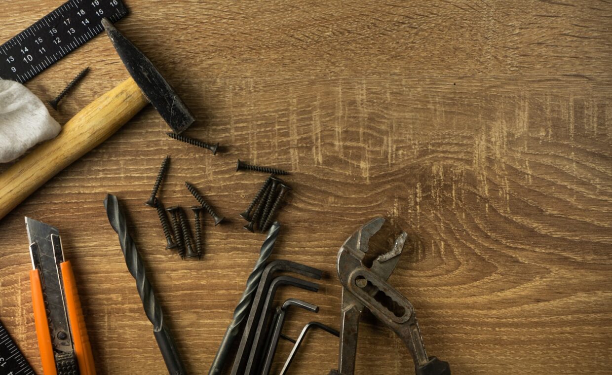 Laptop maintenance tools, photographed for a technology article.