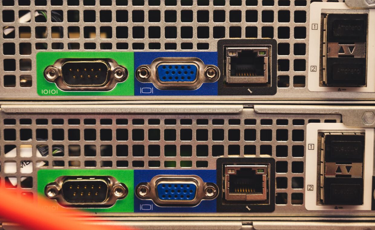 Network hardware address, photographed for a technology article.