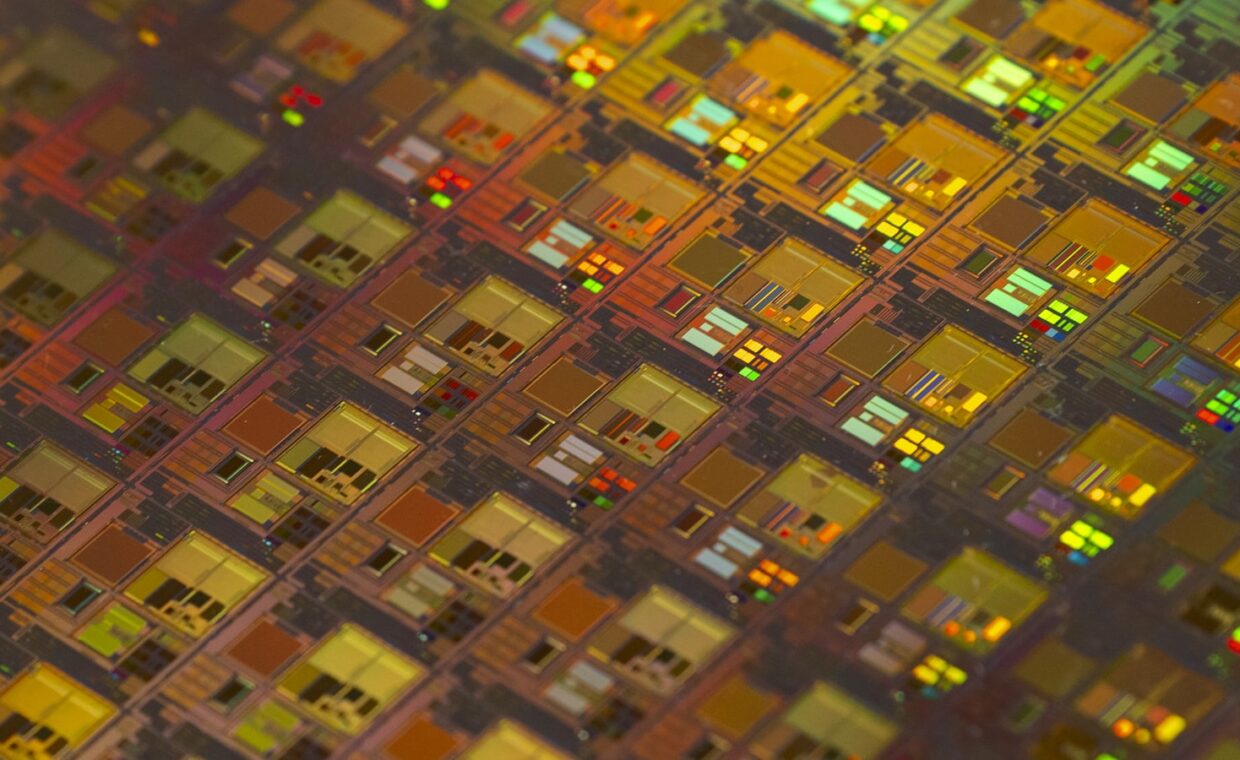 Chip package substrate, photographed for a technology article.