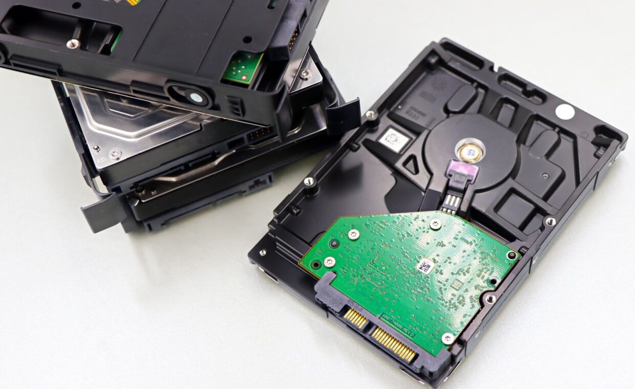 Home server drives, photographed for a technology article.