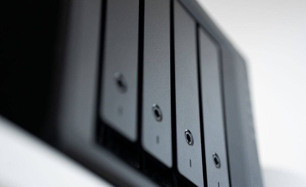 Home nas unit, photographed for a technology article.