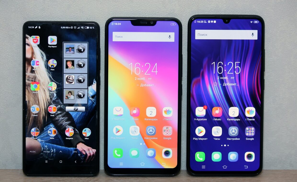Two phones compare, photographed for a technology article.