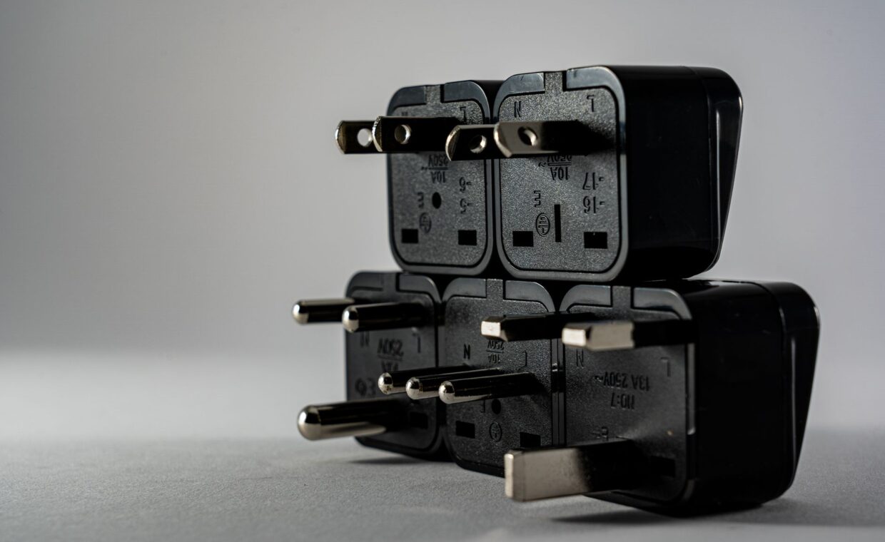 Powerline adapter wall, photographed for a technology article.
