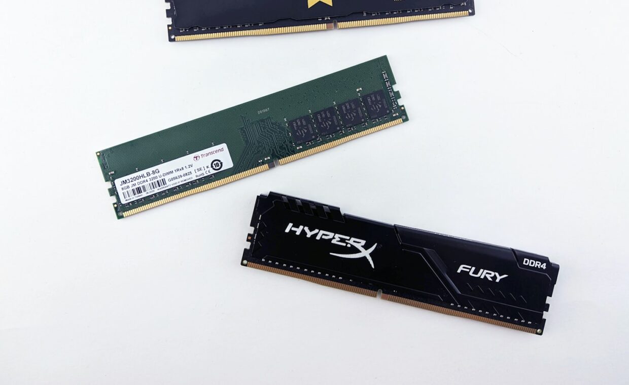 Ram memory sticks, photographed for a technology article.