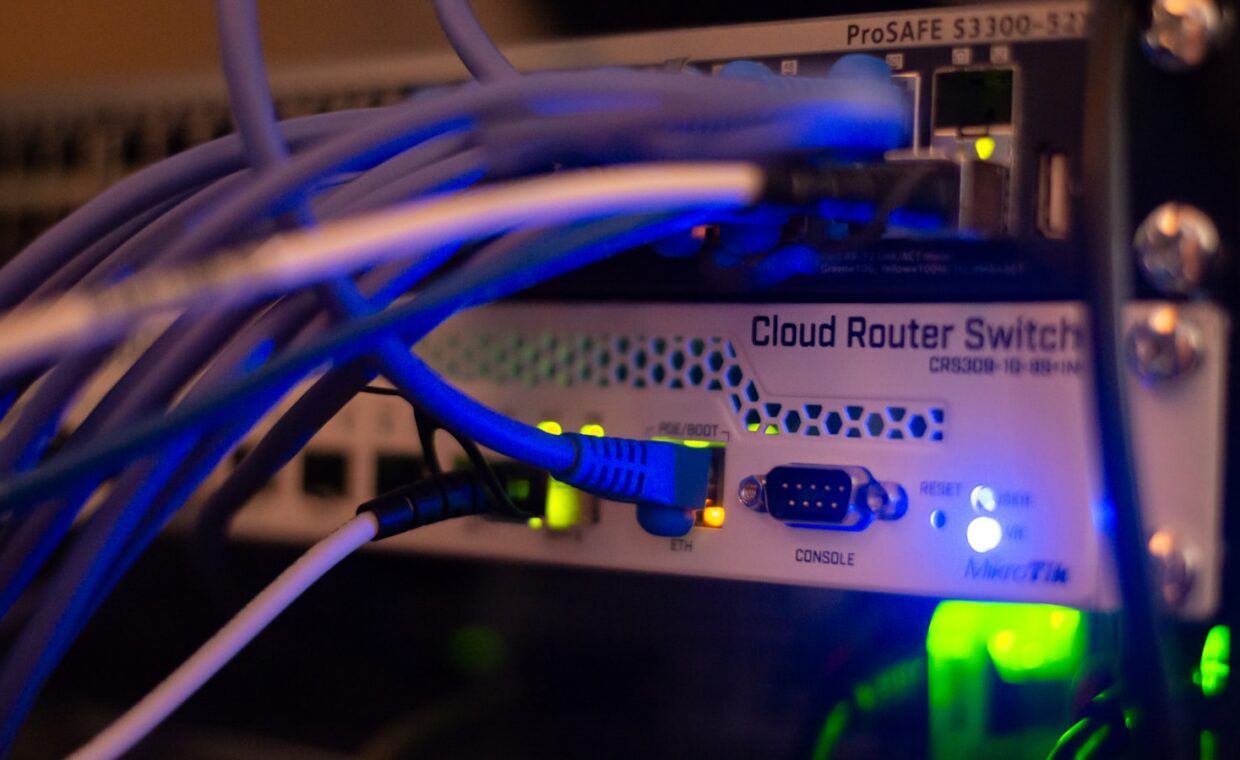 Ethernet cable router, photographed for a technology article.