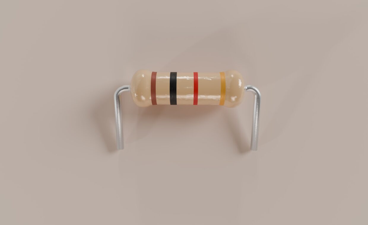 Resistors color bands, photographed for a technology article.